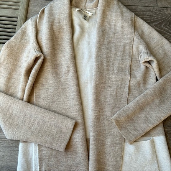 Max Studio Wool Blend Two Toned Open  Front Cardigan - Picture 6 of 15